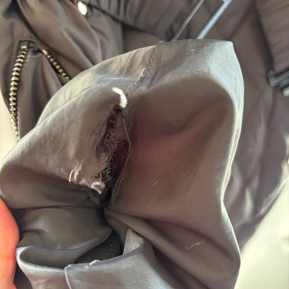 Express Charcoal Black Belted Hourglass Silhouette Down Quilted Puffer Coat - Picture 7 of 7